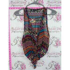 Project eighteen jeans tank Multicolor Printed Tie-Front Sleeveless Camisole